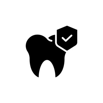 Tooth protection icon. Symbolizes dental health, protection, care, and hygiene. Perfect for dental clinics, healthcare websites, and oral health educational materials