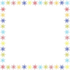 Snowflakes frame. Christmas snowflake on white background border with empty space for your text