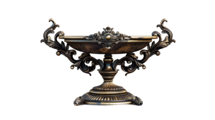 Antique Brass Scale with Ornamental Details Vintage Weighing Instrument Stock Photo