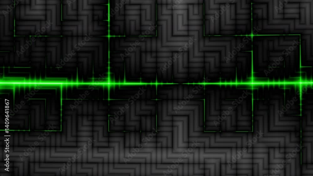 Poster Abstract Futuristic abstract background. Motion graphic for abstract data center, server, internet, speed. Loop at 4K resolution.
