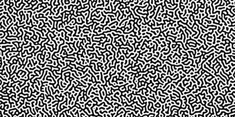 Turing reaction diffusion monochrome seamless pattern with chaotic motion . Natural seamless line pattern. Reaction-diffusion or truing pattern formation. abstract truing organic