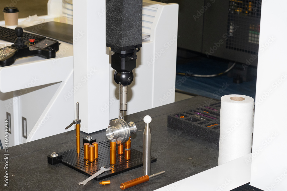 Poster 3d scanning parts. high-precision machine for measuring object dimensions. process 3d scanning of me