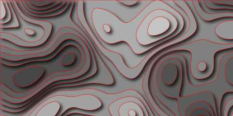 Topographic canyon geometric map relief texture with curved layers and shadow .Abstract geometric topographic contour map background. Panorama view gradient multicolor wave curve .	
