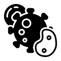 bacteria icon, glyph icon style