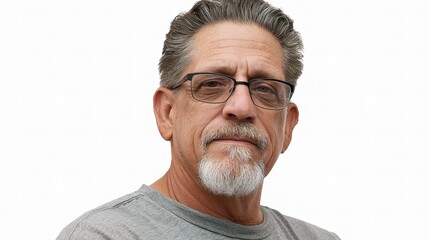 Obraz premium Mature Man with Glasses and Goatee in Studio Shot