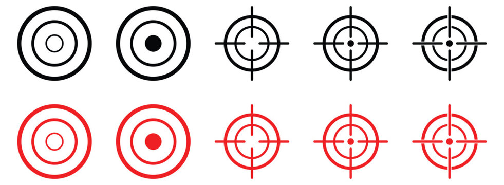 Traget red icon vector. 