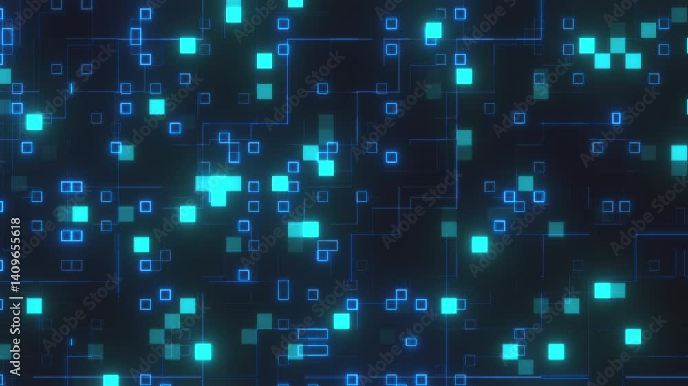Poster digital backdrop with blocks and lines. computer generated 3d render
