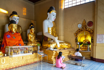 Interior of a Buddhist temple. Myanmar (Burma)