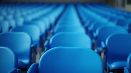 Obraz premium Blue Plastic Seats In A Row