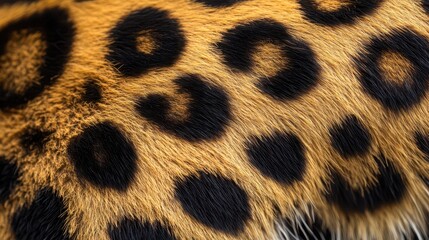 Close-up view of a leopard's fur pattern.