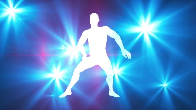 Man body dancing. Computer generated 3d render