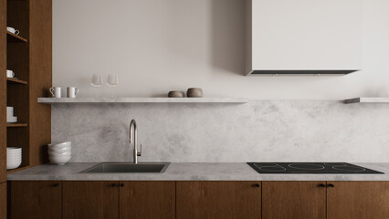 Explore the beauty of Modern Minimalist Kitchen Design featuring stunning Marble Countertops