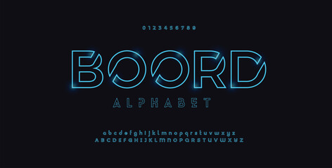 Creative Outline Double line monogram alphabet and tech fonts. Lines font regular uppercase and lowercase. Vector illustration.