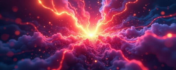 Intense energy burst, vibrant glow, abstract background, overlay, power, radiant