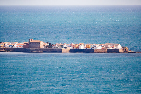 The island of Tabarca as seen from the cape of Santa Pola