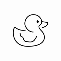 Rubber duck bath toy icon vector sign