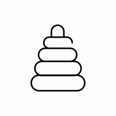 Baby stacking rings toy icon vector sign