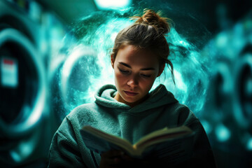 Enigmatic Woman Lost in a Book: A Journey of Contemplation and Inner Peace - World Book Day