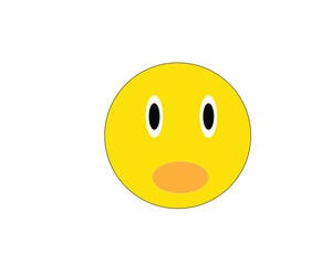 Amazing yellow emoji on white background