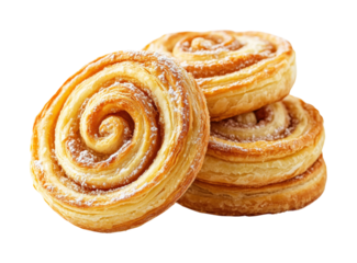 Delicious pastry swirls bakery food cozy kitchen culinary delight. Isolated on transparent background, png.