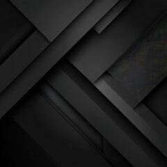 Obraz premium Geometric Black Layers: A modern design featuring overlapping dark planes creating depth and shadows, ideal for sleek, minimalist aesthetics.