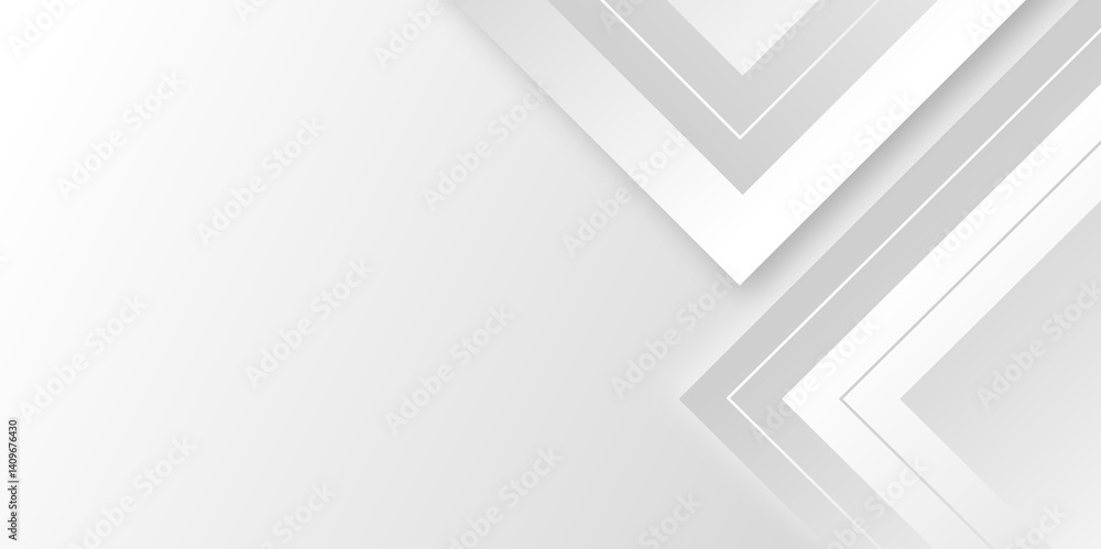 Poster Abstract white and grey triangle overlay texture background. Modern elegant white gray banner background with creative design and shiny lines.Light gray triangle abstract subtle vector background..	