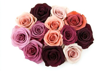 Obraz premium The arrangement of soft pink roses creates a beautiful and romantic floral frame on a transparent background