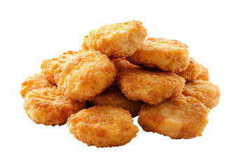 Crispy chicken nuggets fast food restaurant food. Isolated on transparent background, png.