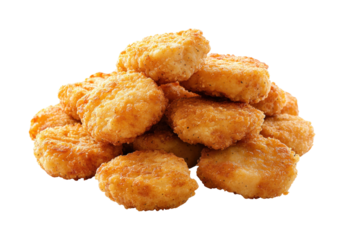 Crispy chicken nuggets fast food restaurant food. Isolated on transparent background, png.