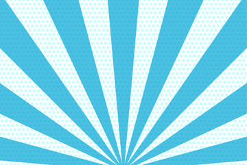 水玉と水色の集中線が扇状に広がるイメージ背景
A background image of polka dots and light blue concentrated lines spreading out in a fan shape