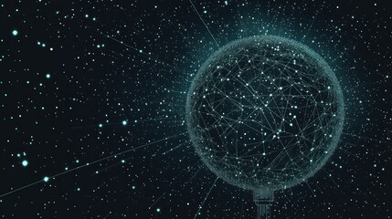 Obraz premium Global network connection, space background, data visualization, technology concept