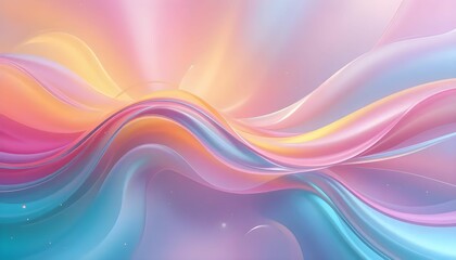 Obraz premium Soft-flowing glassy surface with neon pink, yellow, and turquoise transitions
