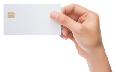 Fototapeta premium PNG A hand carry a credit card white background electronics technology.