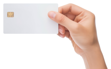 PNG  A hand carry a credit card white background electronics technology.