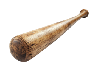 Baseball bat action sports field object perspective. Isolated on transparent background, png.