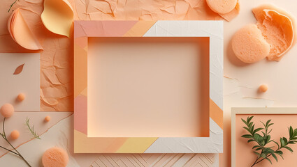 abstract geometric shape pastel pink color scene minimal with decoration and prop, design for cosmetic or product display podium 3d render