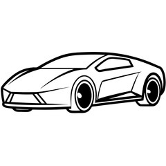 Fototapeta premium Silhouette of a futuristic electric car with sleek