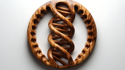 Detailed wooden double helix artistic form high resolution image