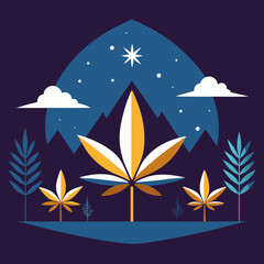 Obraz premium vector illustration of a winter landscape