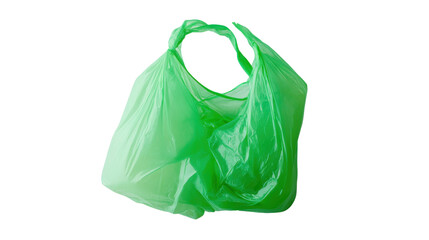 Obraz premium Green Plastic Bag Isolated on White Background for Packaging, Eco, and Retail Design