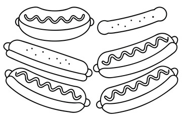 hotdog line art sleek design for digital artwork