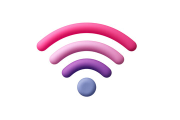 vibrant and modern wifi signal icon  isolated on transparent white background