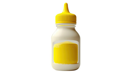 Baby Bottle with Yellow Formula Inside Isolated on White Background