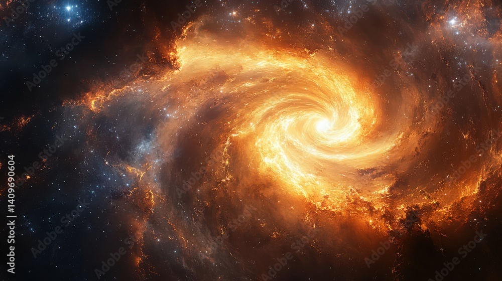 Poster cosmic vortex of vibrant starlight and celestial clouds in outer space