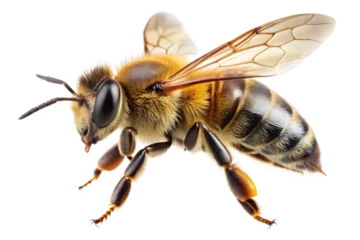 Keuken achterwand Bij honey bee walking isolated on white background  © bhuiyan