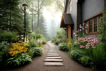 A peaceful garden filled with native plants and wild herbs