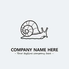 Snail illustration black and white for logo company vector image
