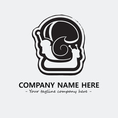 Snail illustration black and white for logo company vector image
