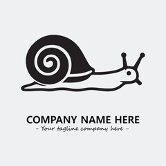 Snail illustration black and white for logo company vector image
