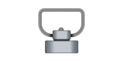 Realistic Silver Metal Clasp Vector Illustration.	